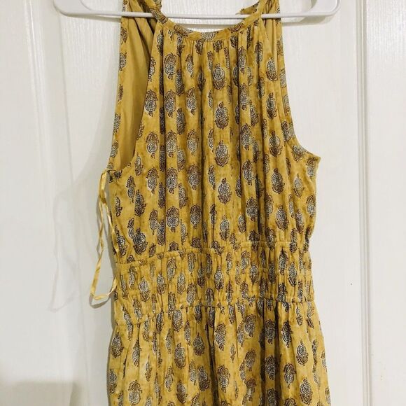 DRA Los Angeles Women's Dress‎ Sleeveless Stretch Waist Floral Yellow Size XS - Picture 4 of 11